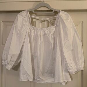 Madewell Poplin Square Neck Blouse